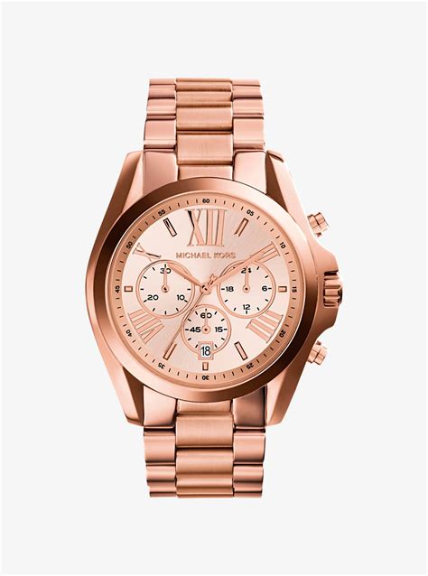 michael kors rose gold oversized chronograph watch|rose gold watch with numbers.